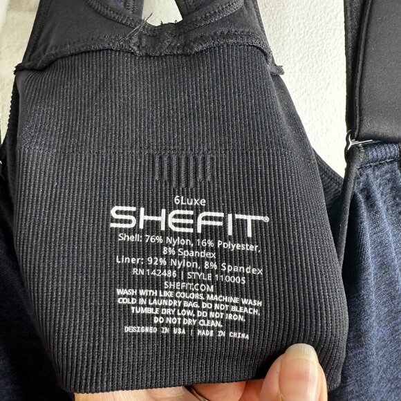 Shefit Sports Bra Womens 6 Luxe Black Zip Front Adjustable High Impact Support - Picture 5 of 7